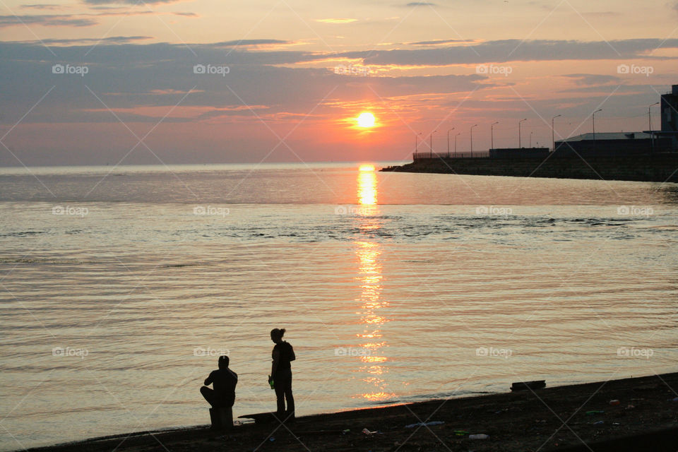 People and sunset 