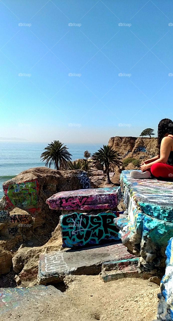 Grafitti on Ruins by the Ocean