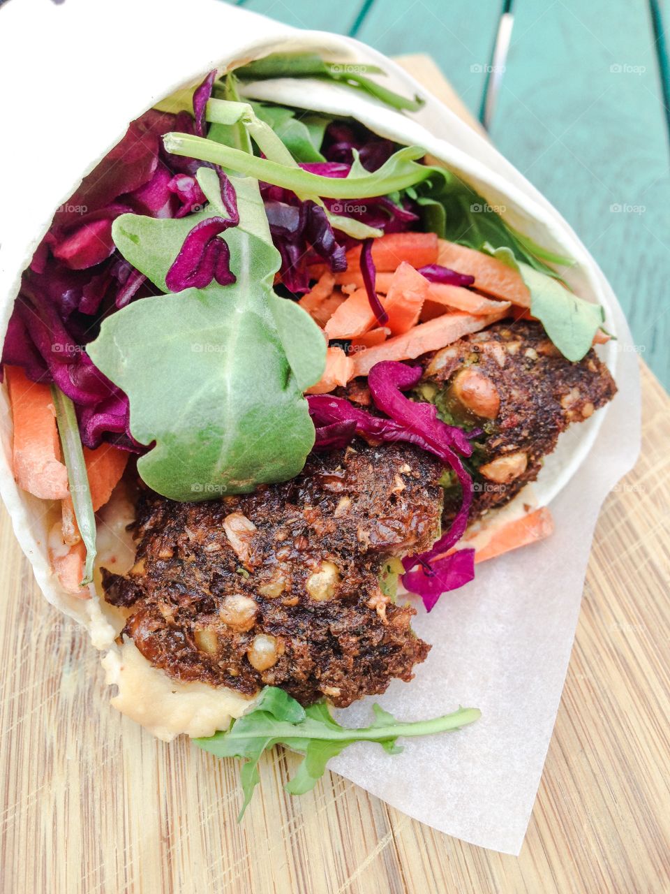 vegan wrap with falafel