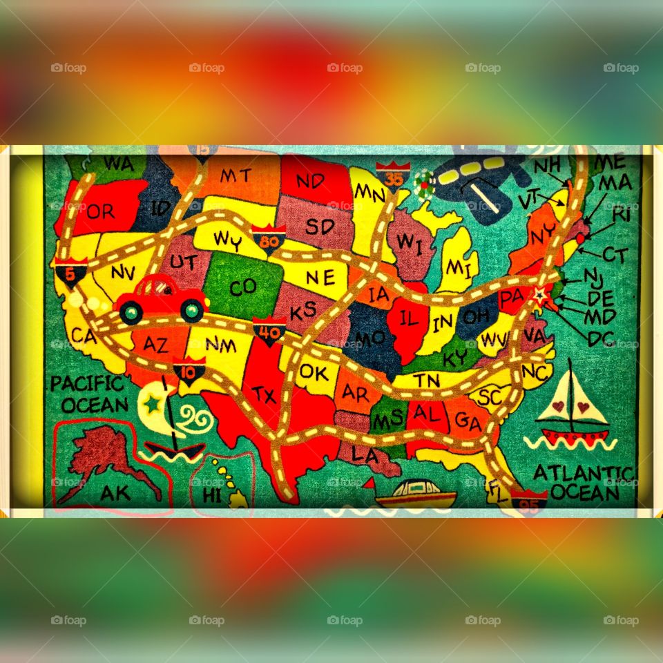 kids map of the United States