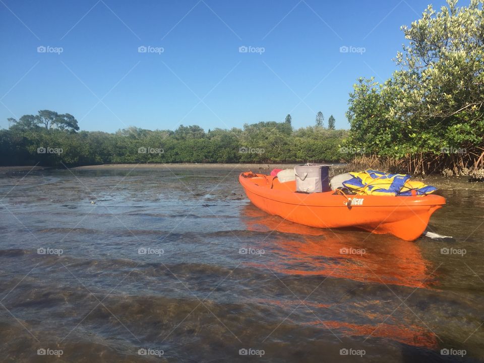 Orange kayak 