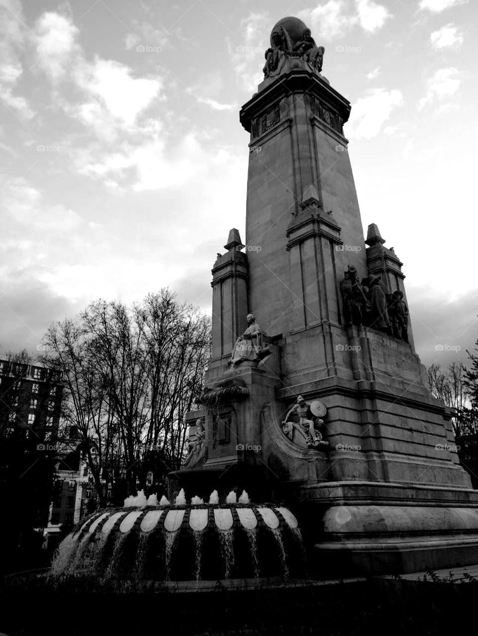 Monument to Cervantes Madrid Spain, beautiful building, architecture and design