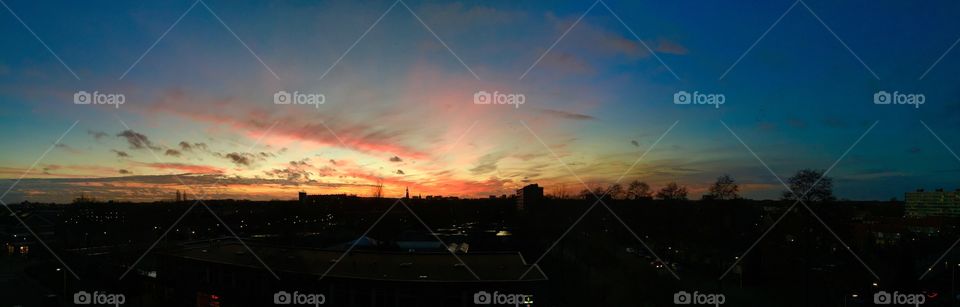 Amersfoort Sunset. Panorama of Amersfoort. Made with the iPhone 6. 
