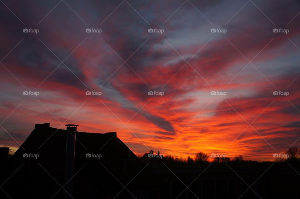 Sunset in belgium. Looks dangerous 