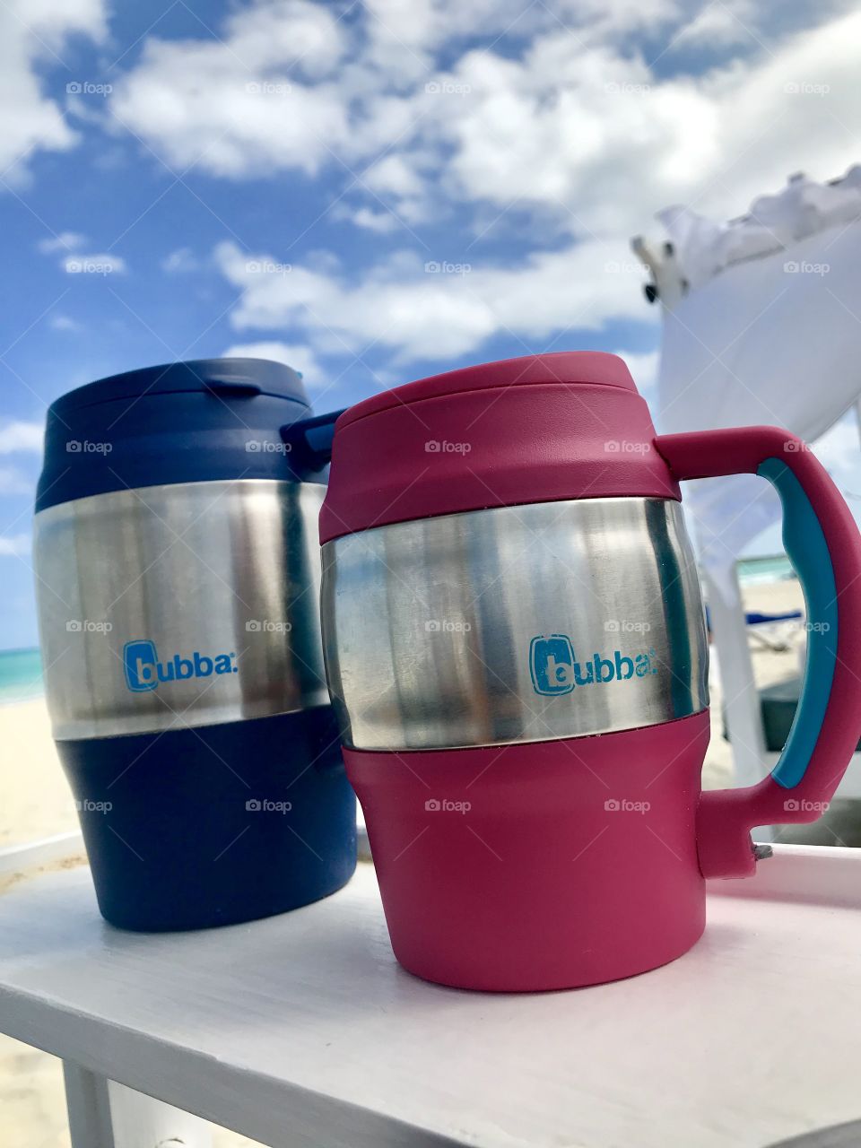 2 Bubba cups on a beach in Cuba