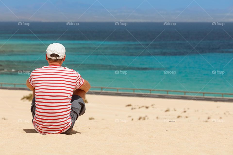 man contemplating the view