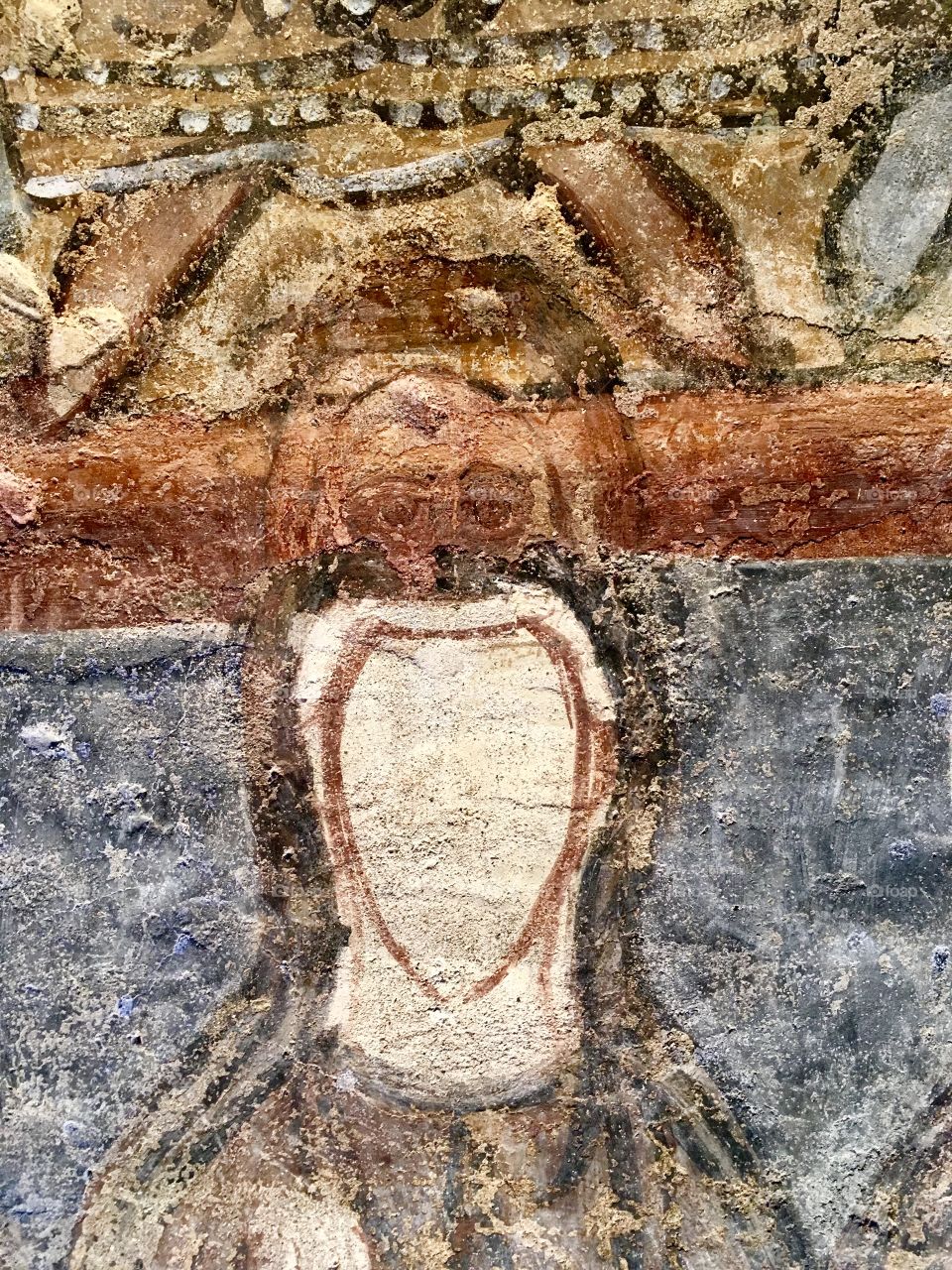 interesting fresco detail, 7th c. Torba Monastery, Gornate Olona, province of Varese
