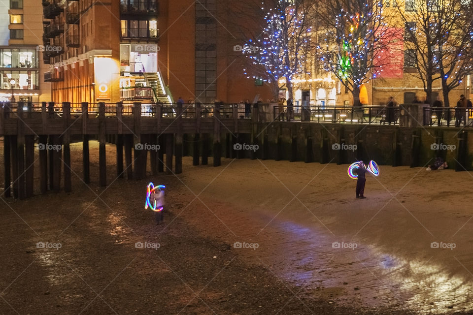Painting with light at night in London