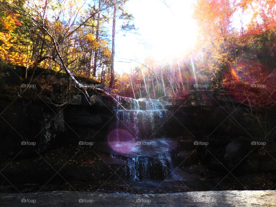 champney falls in New Hampshire during fall