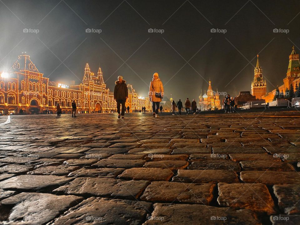 red square in the night
