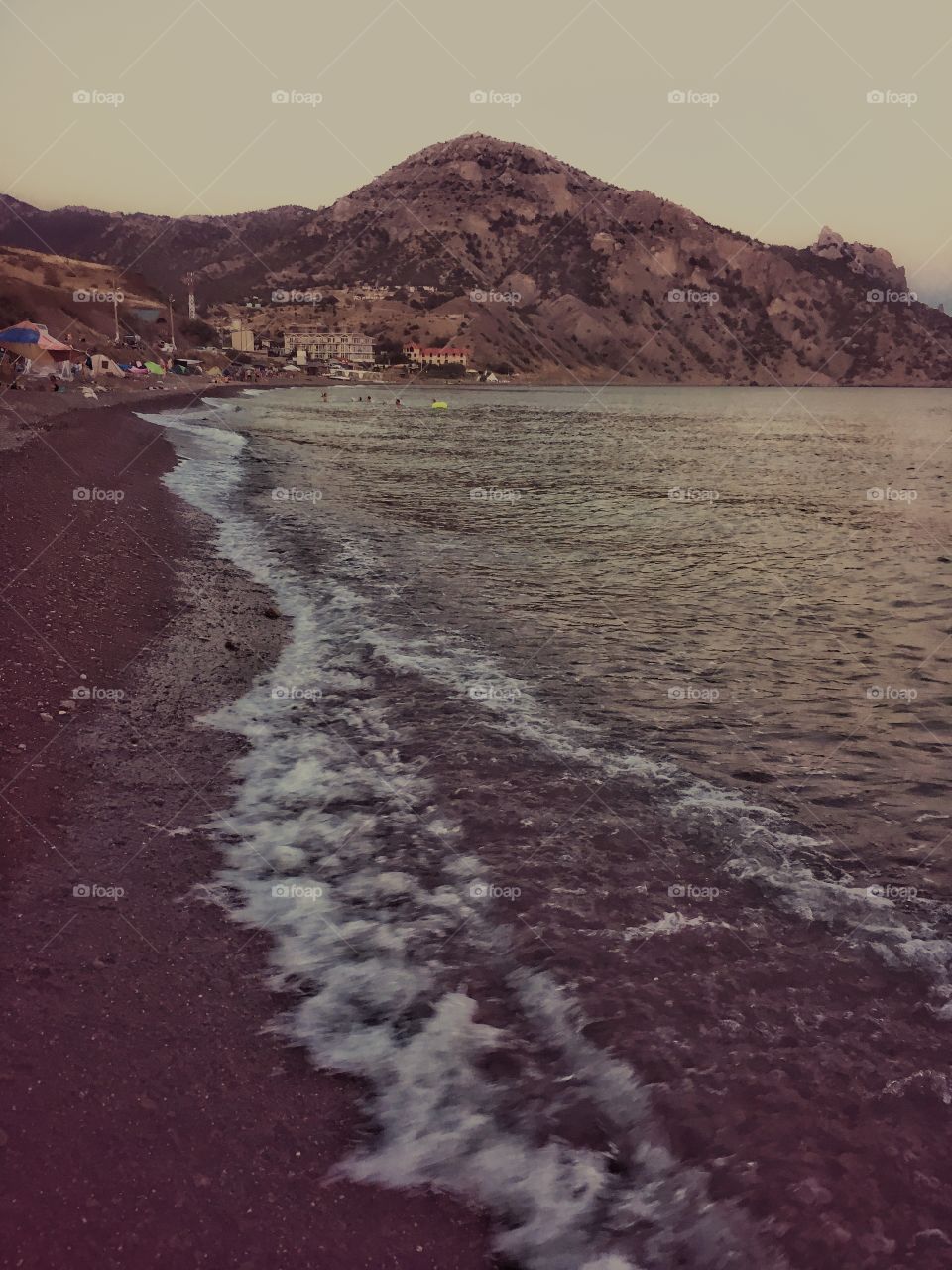 Black Sea in Crimea countryside 