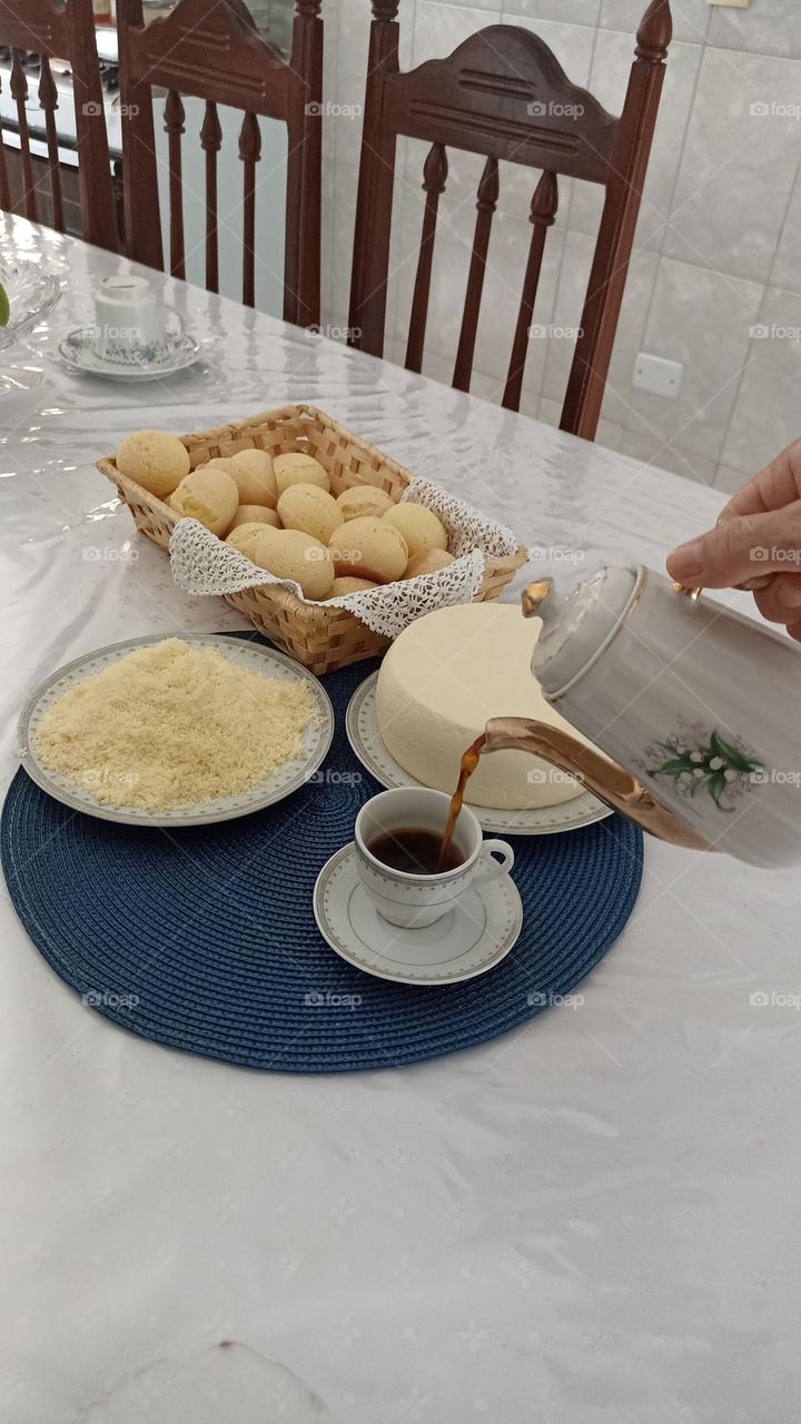 coffee with cheese bread