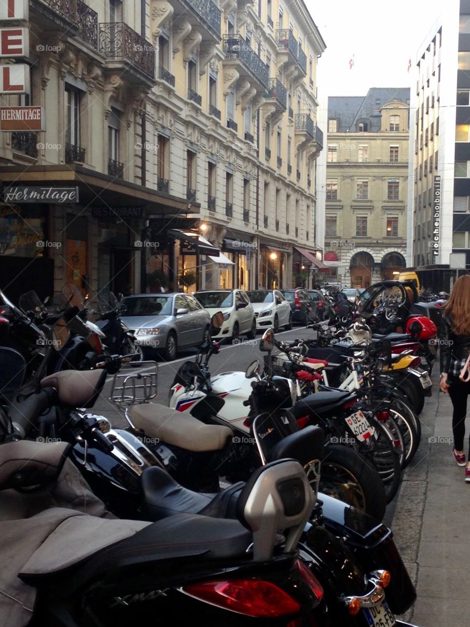 Motorcycles on the street