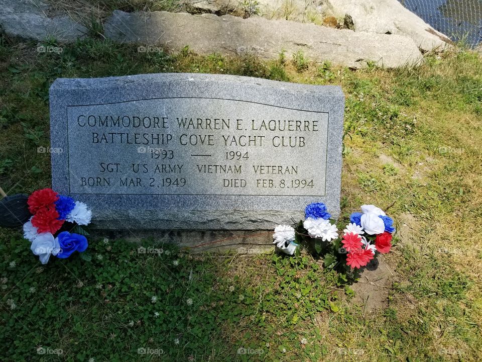 Battleship Cove Fall River Massachusetts monument to Commodore Warren E. Laqurre