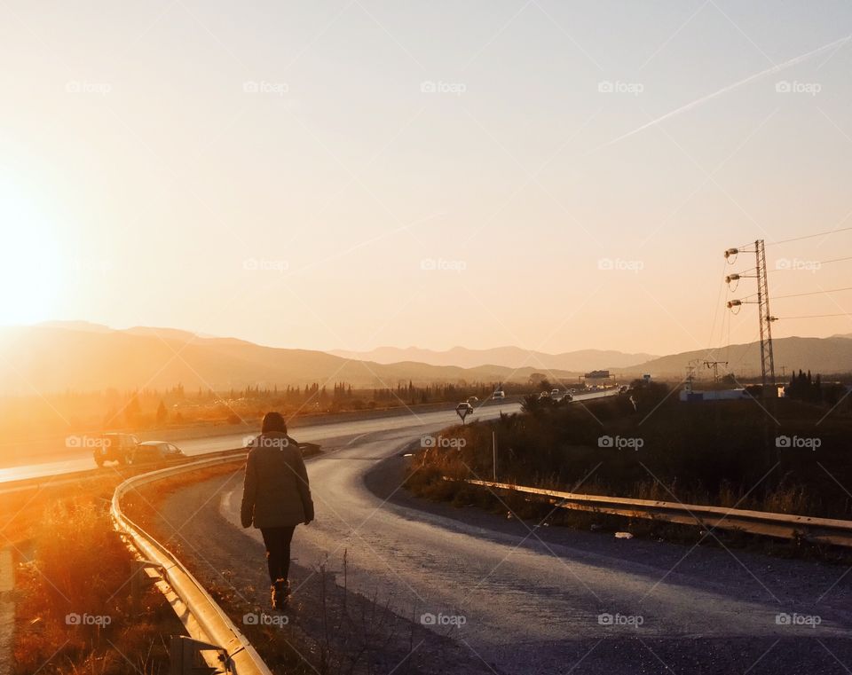 alone in the road