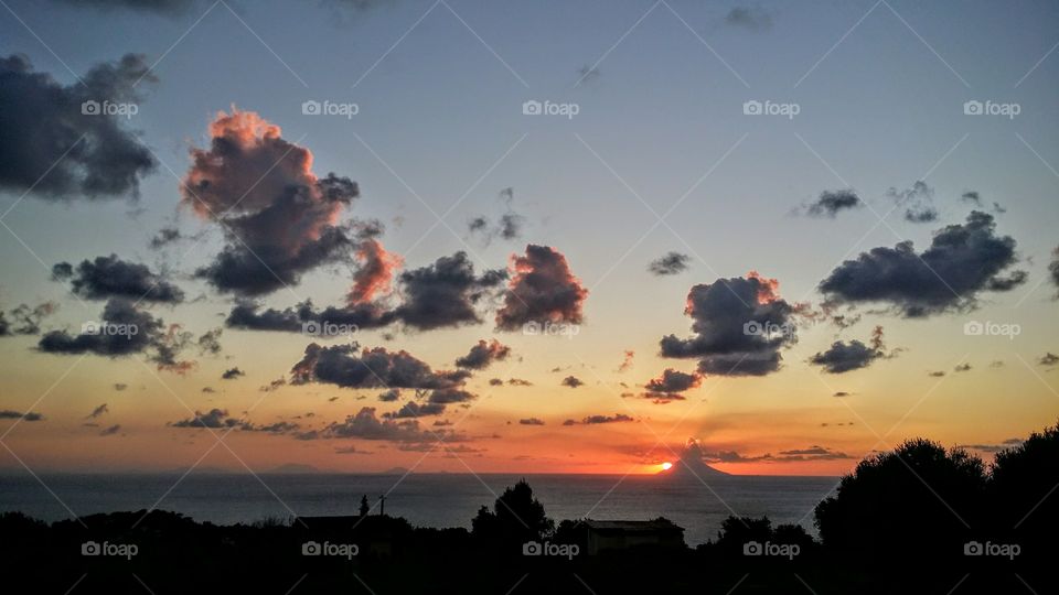 stromboli. stromboli from tropea