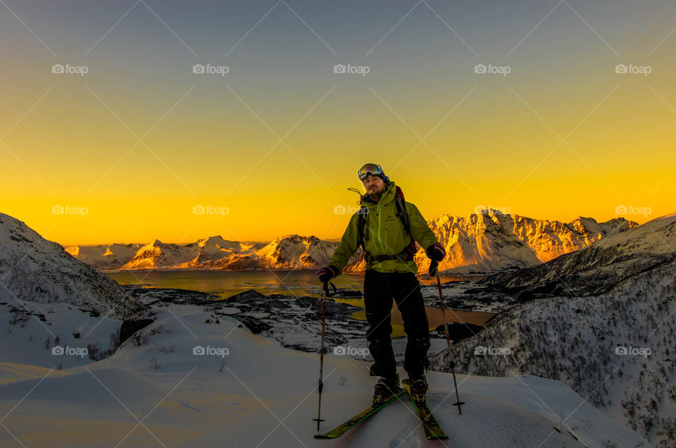 Man skiing during winter