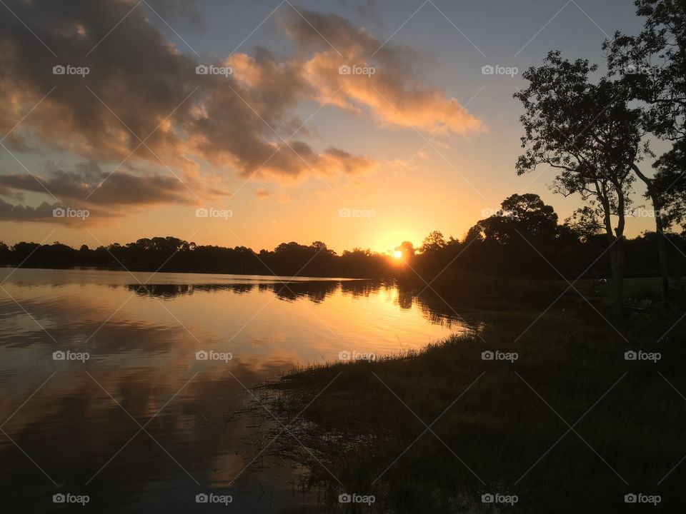Sunset, Dawn, Water, Landscape, Reflection