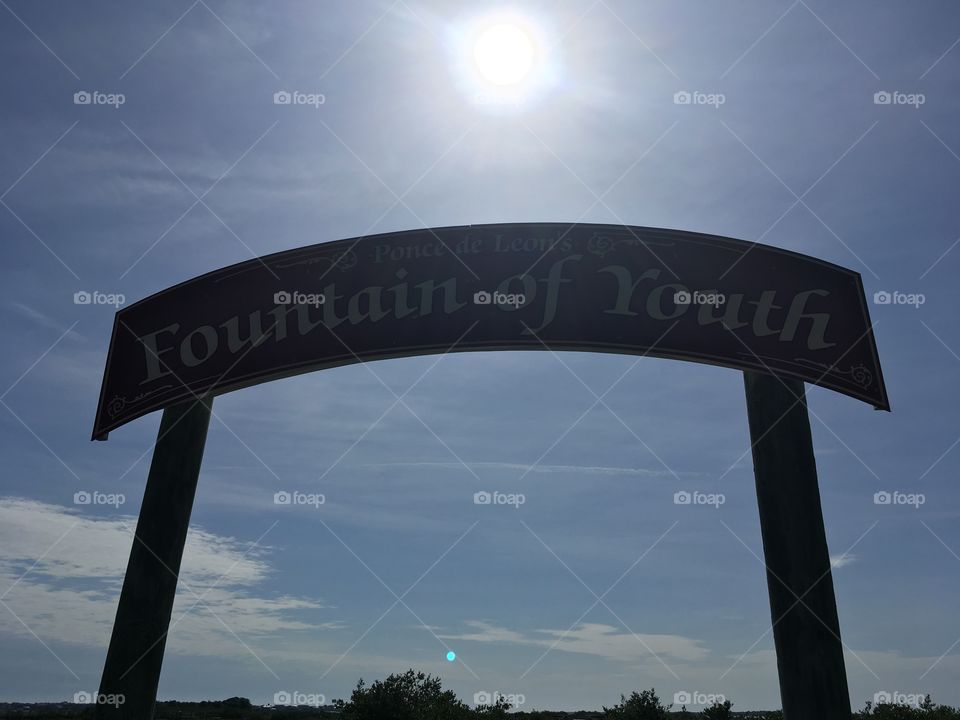 Sign at the Fountain of Youth in Florida 