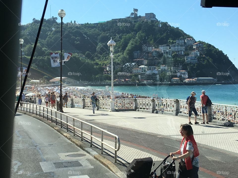 One of the beaches in the bay of San Sebastián 