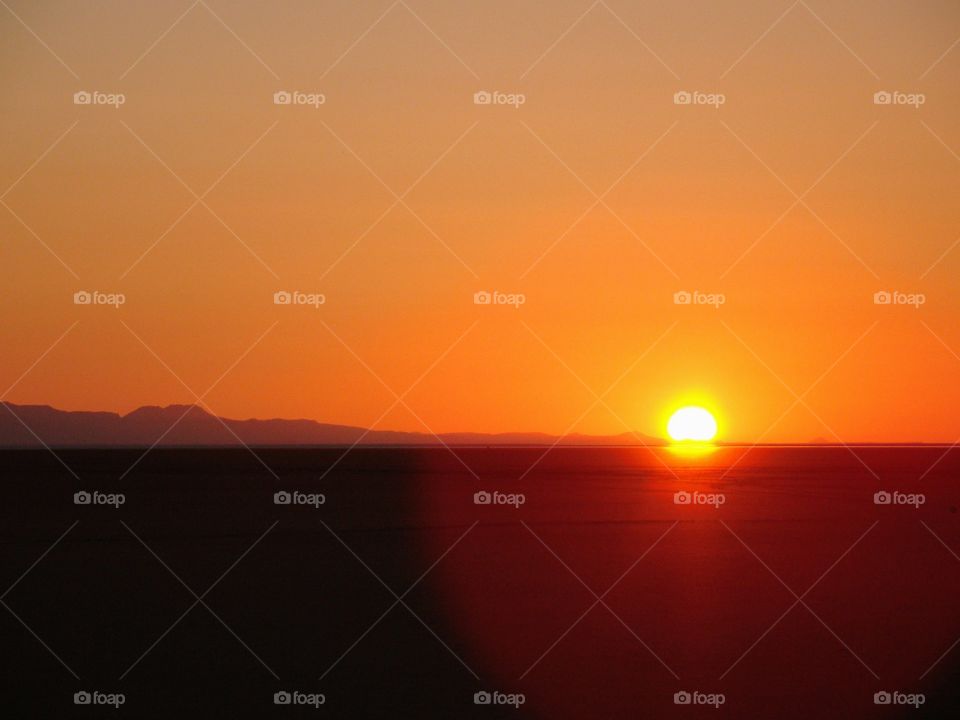 Sunrise in the Sahara desert