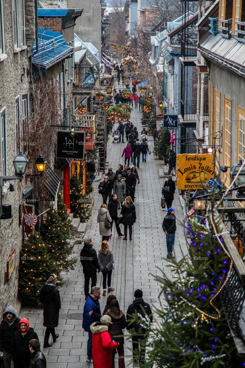 City center during Xmas time, Quebec 