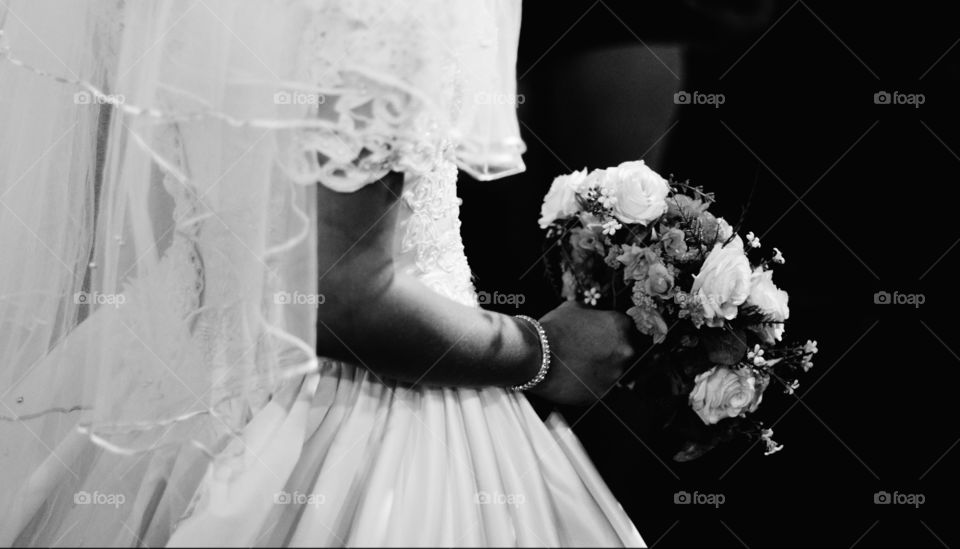 Bride holding a bridal bouquet 