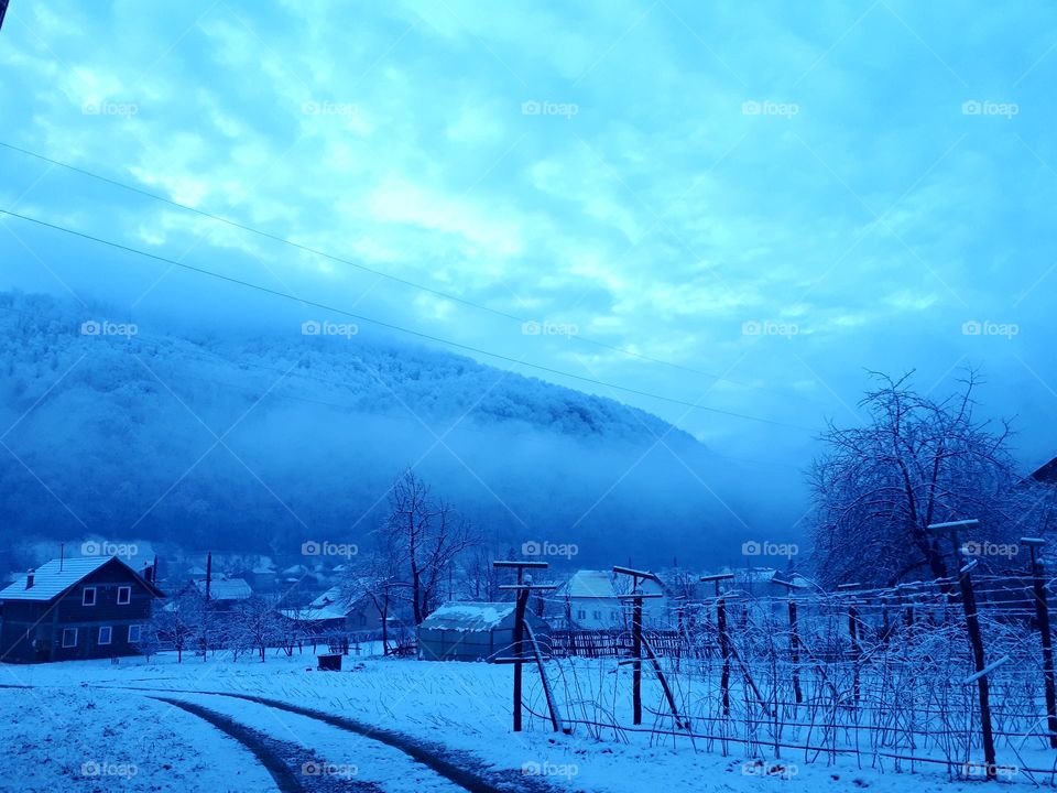 snow, fog and cold weather in Nemila