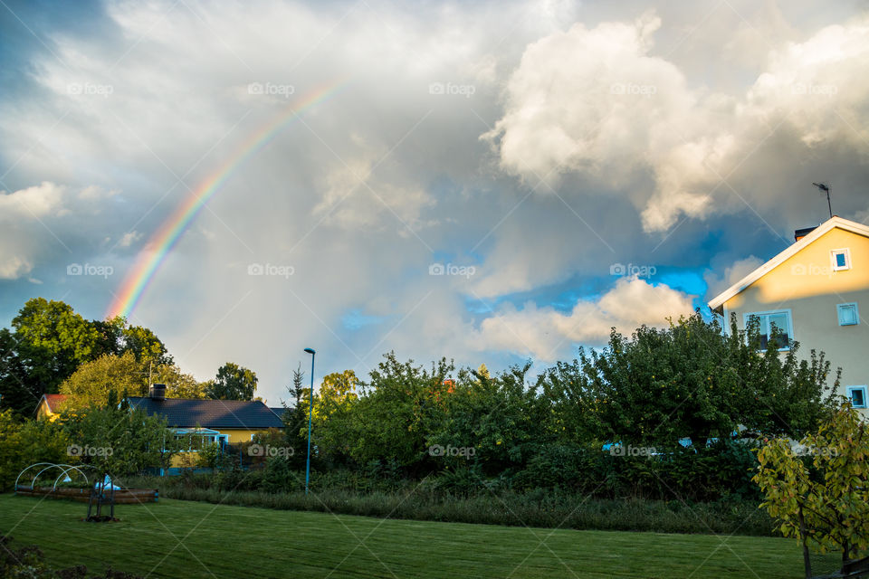Rainbow in Södertälje, Sweden. 