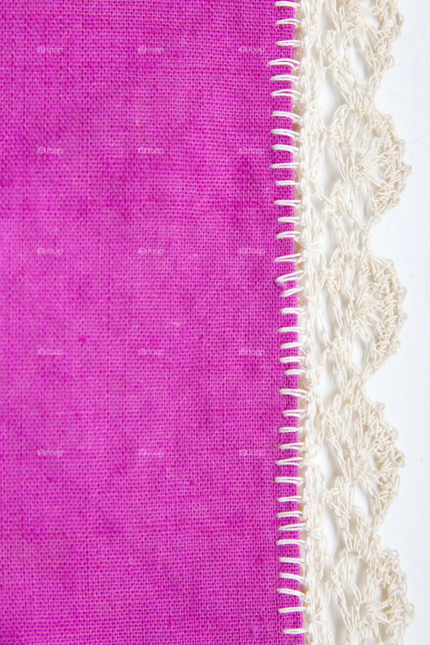 Pink fabric lace