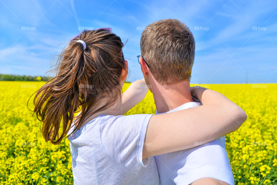 Looking at the yellow flowers