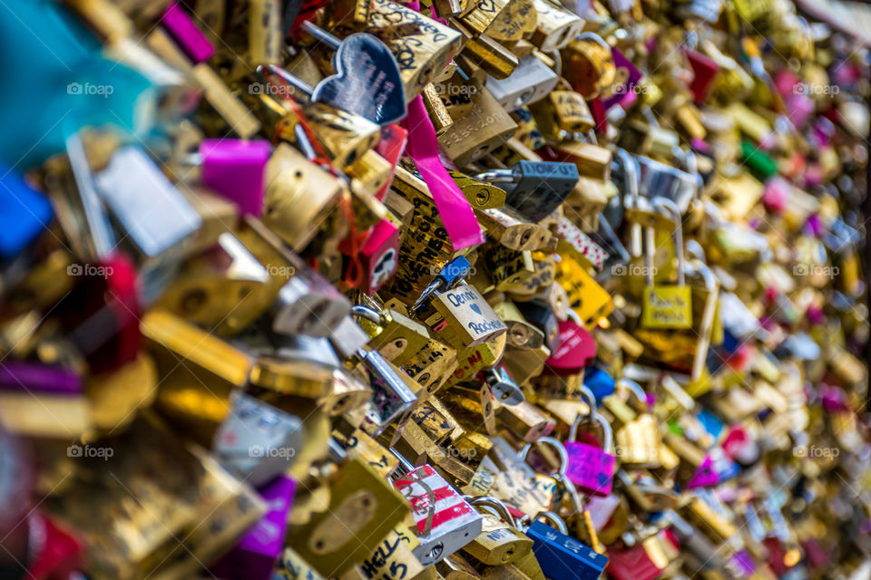 Pont Des Arts Locks. the many padlocks of the Pont Des Arts bridge in Paris