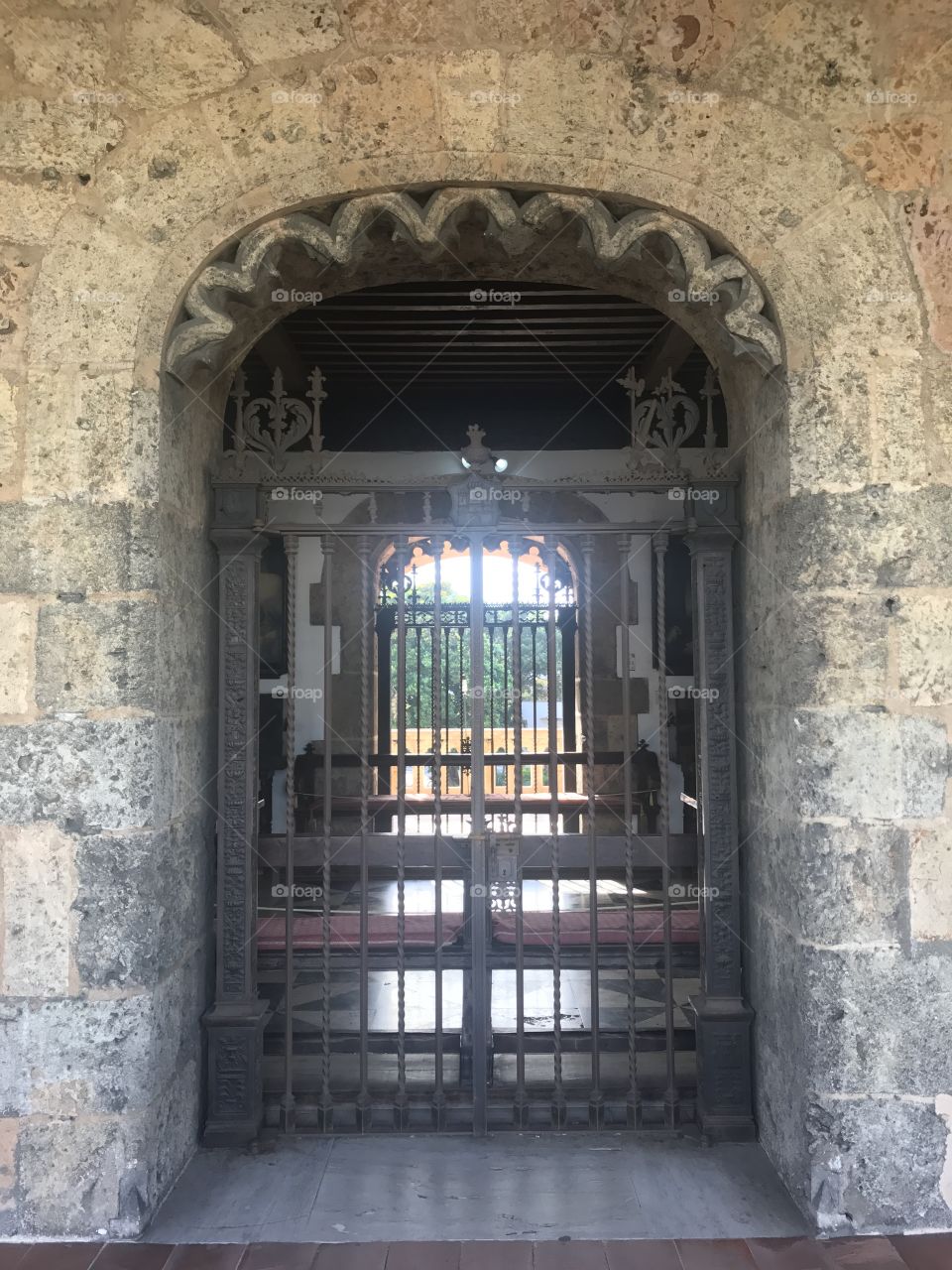 Gates to the Alcazar de Colon, Diego Columbus’s house in Santo Domingo, Dominican Republic