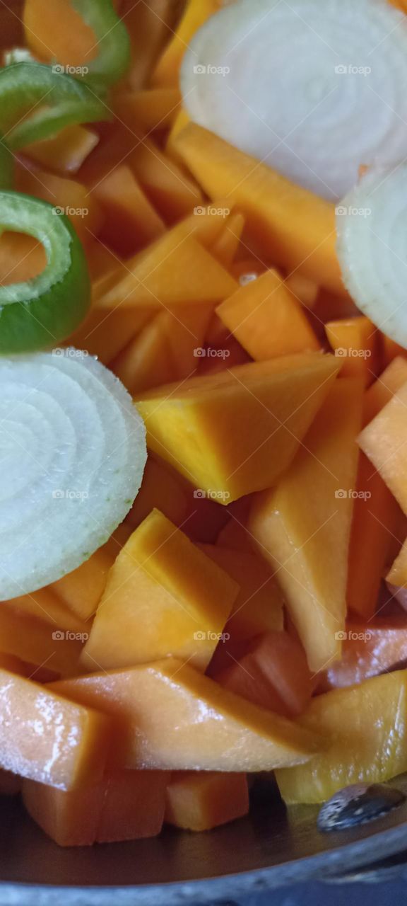 cooking pumpkin in triangles