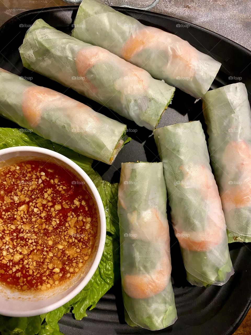 Vietnamese fresh spring rolls 