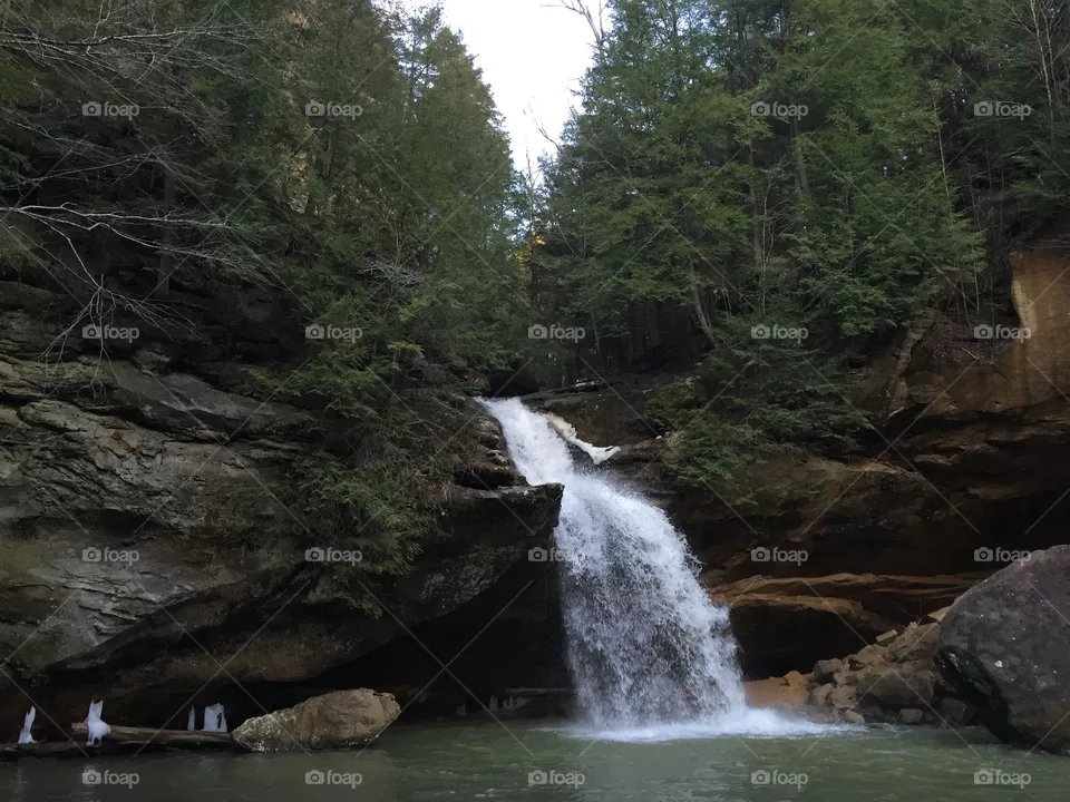 Water, Waterfall, No Person, River, Stream