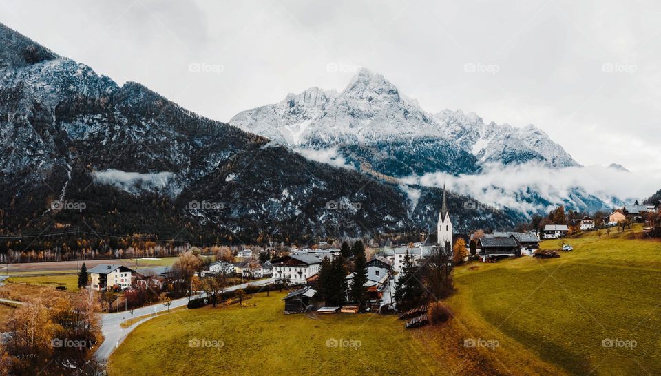 East Tyrolean village Leisach in November