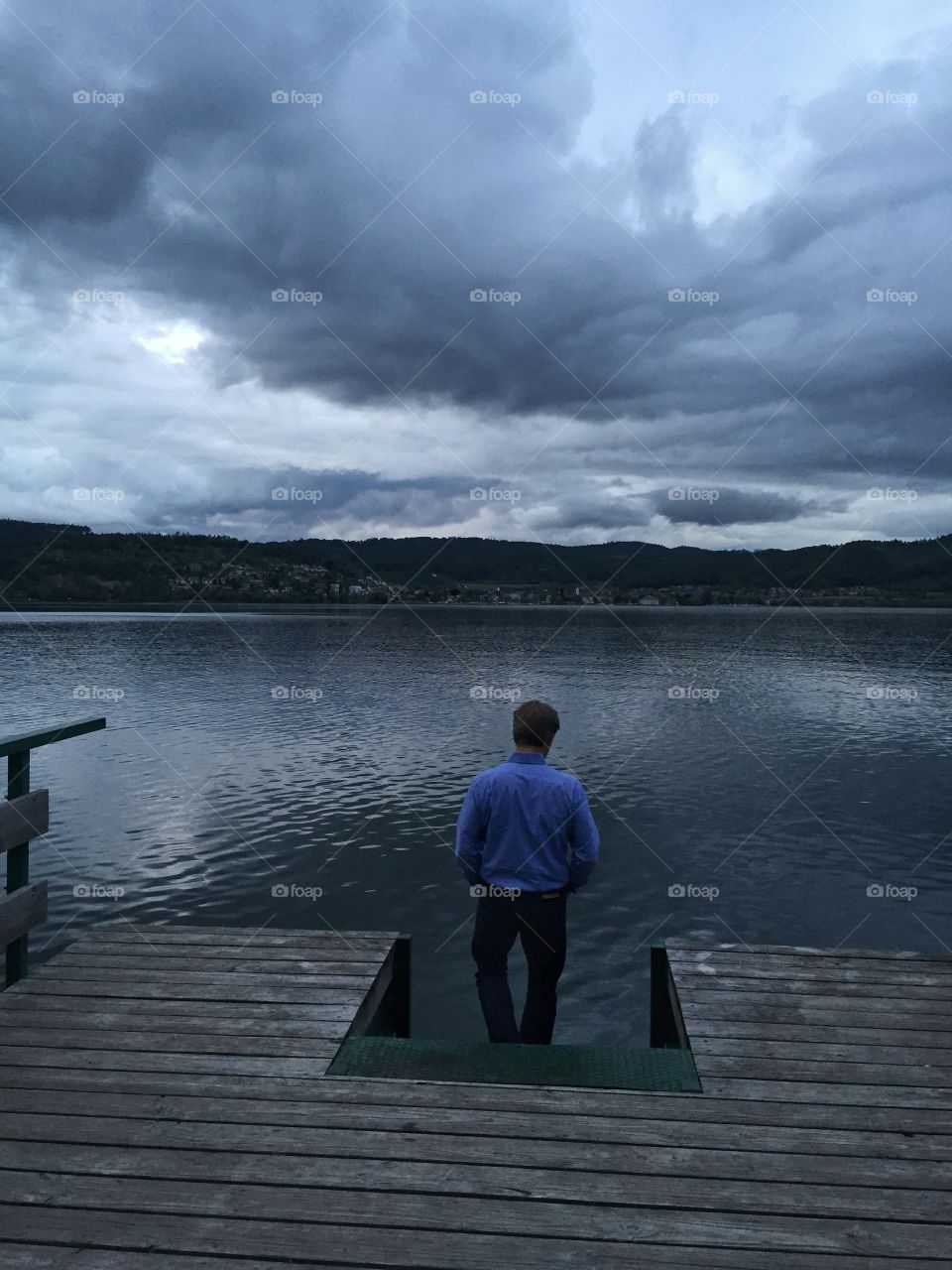 Quiet atmosphere on a Summer evening at Lake Constance 