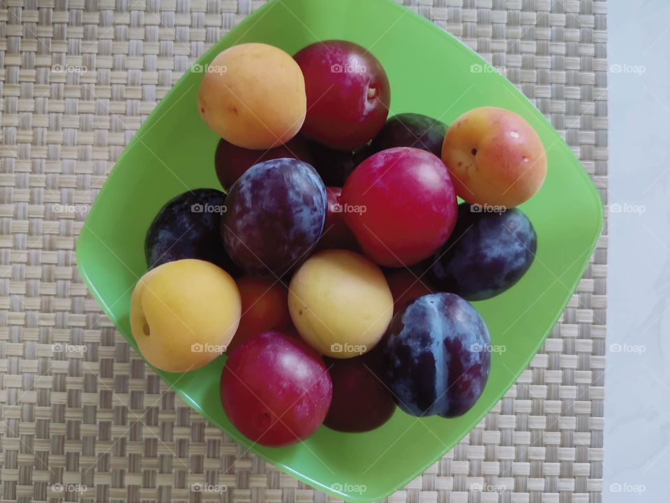 Plums and peaches