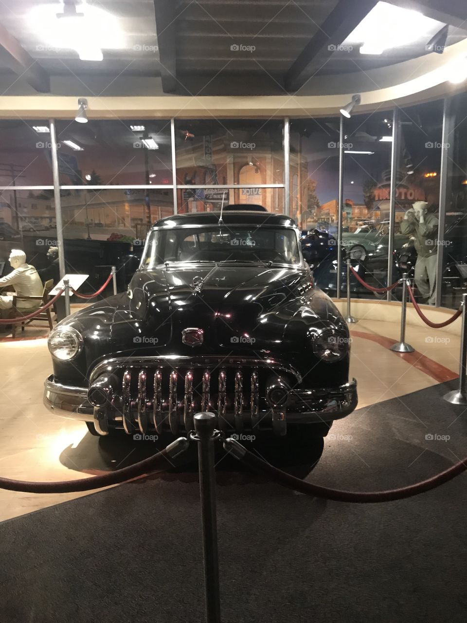 An old car in a museum 