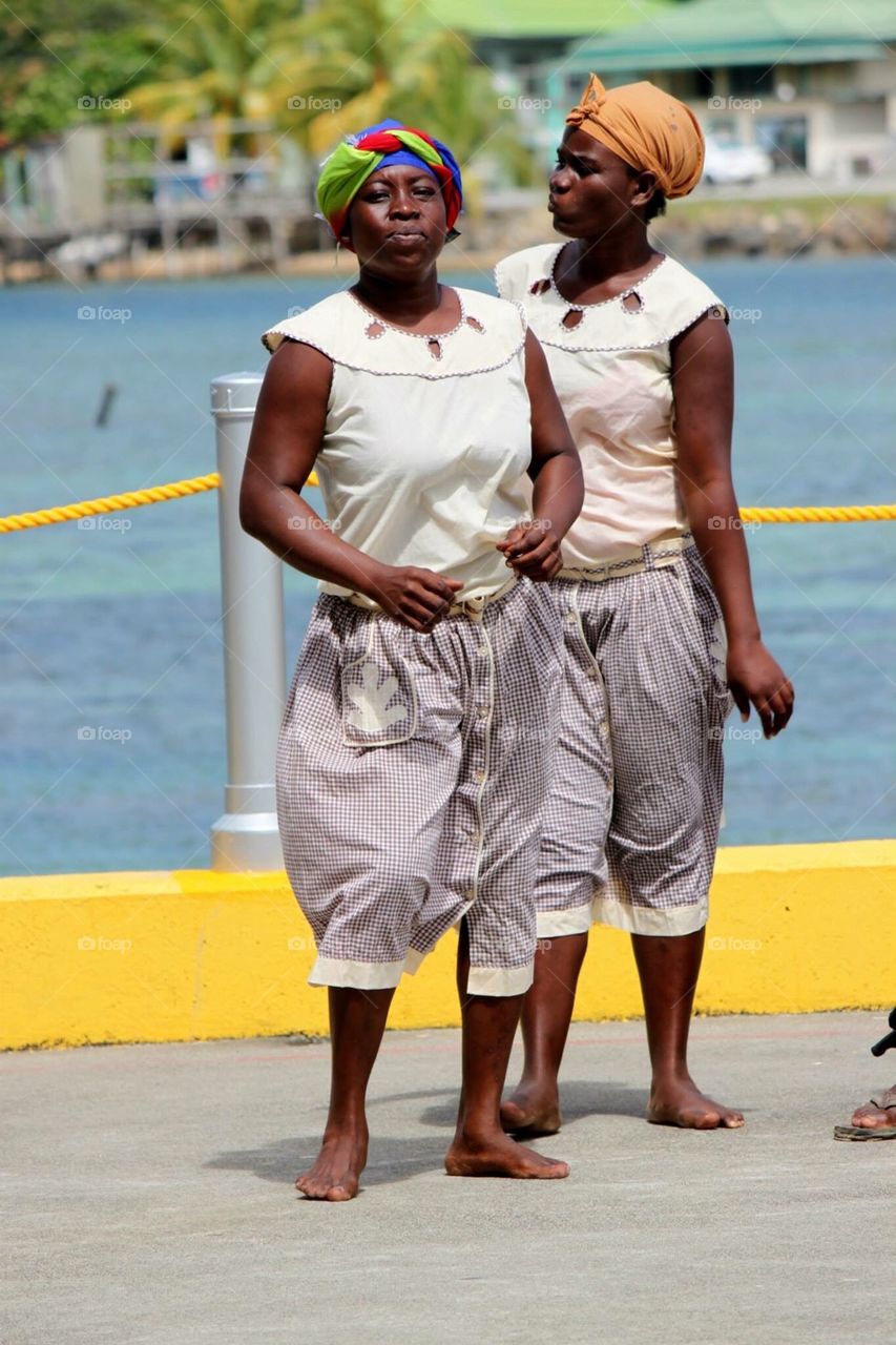 Street performers. Cozumel street performers taking a Break 