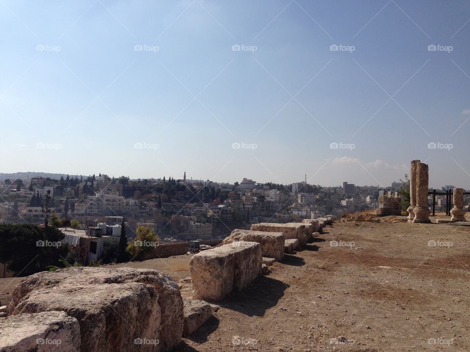 View of Amman, Jordan, from the Amman Citadel (Jebel al-Qala'a).