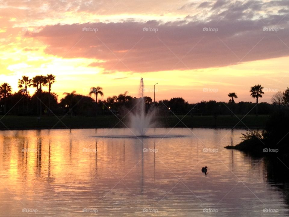 Sunset fountain