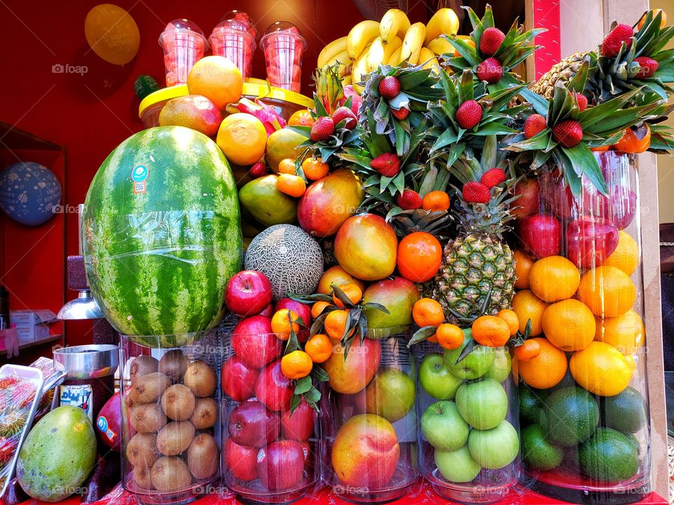 Fruits on display