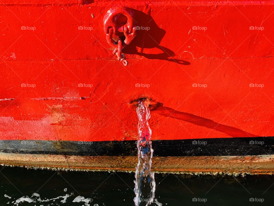 Water coming out of a Boat 