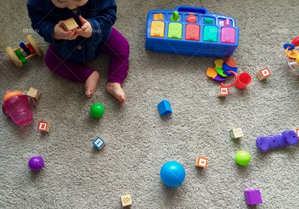 Toys scattered on the floor