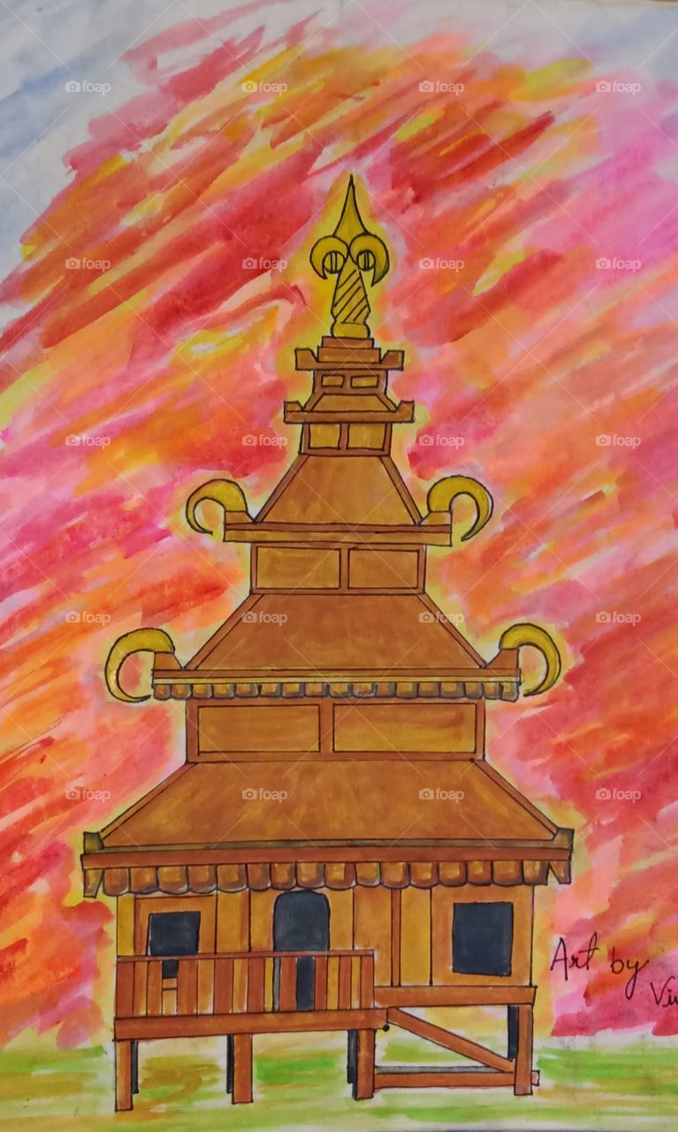 Vibrant drawing of sikkim state landmarks on Craiyon