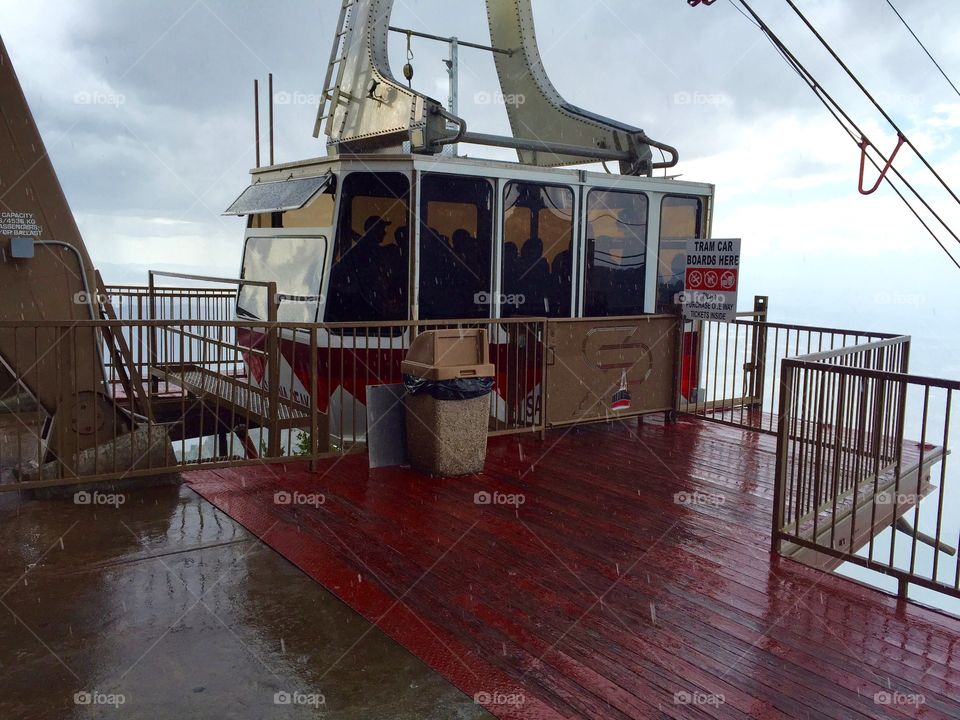 Tram Car in a Hale Storm