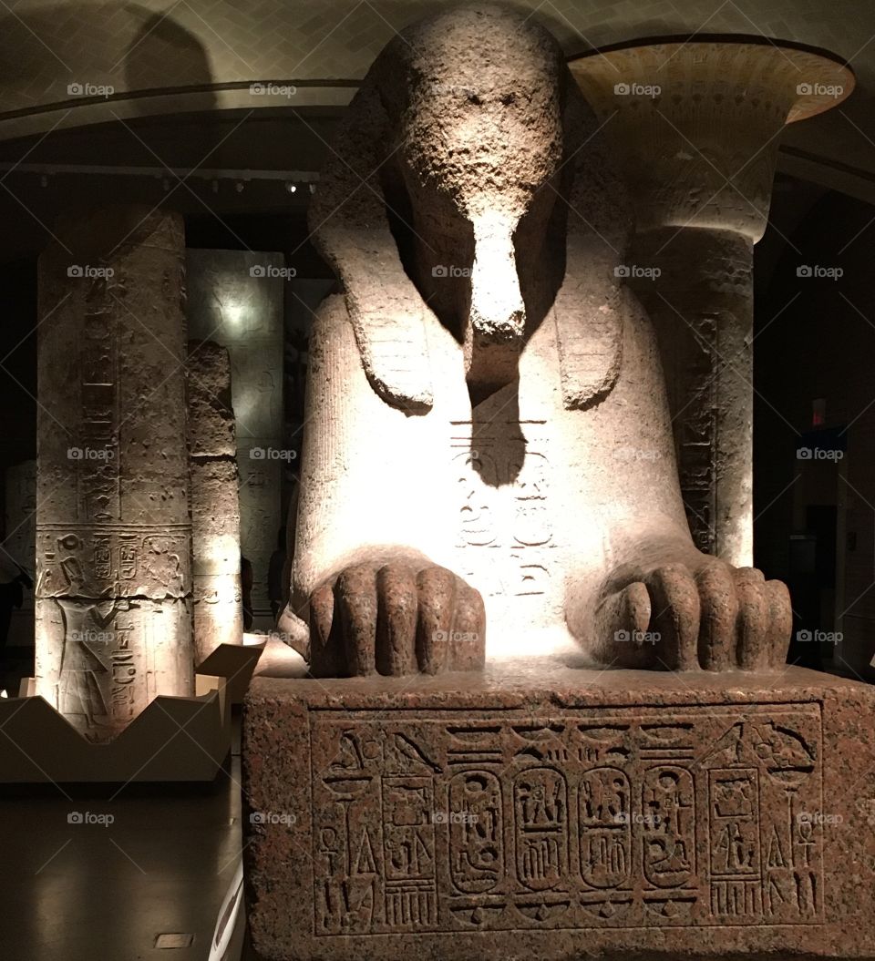 13-ton granite Sphinx of Ramses II, circa 1200 B.C., at the University of Pennsylvania Museum of Archaeology and Anthropology.
