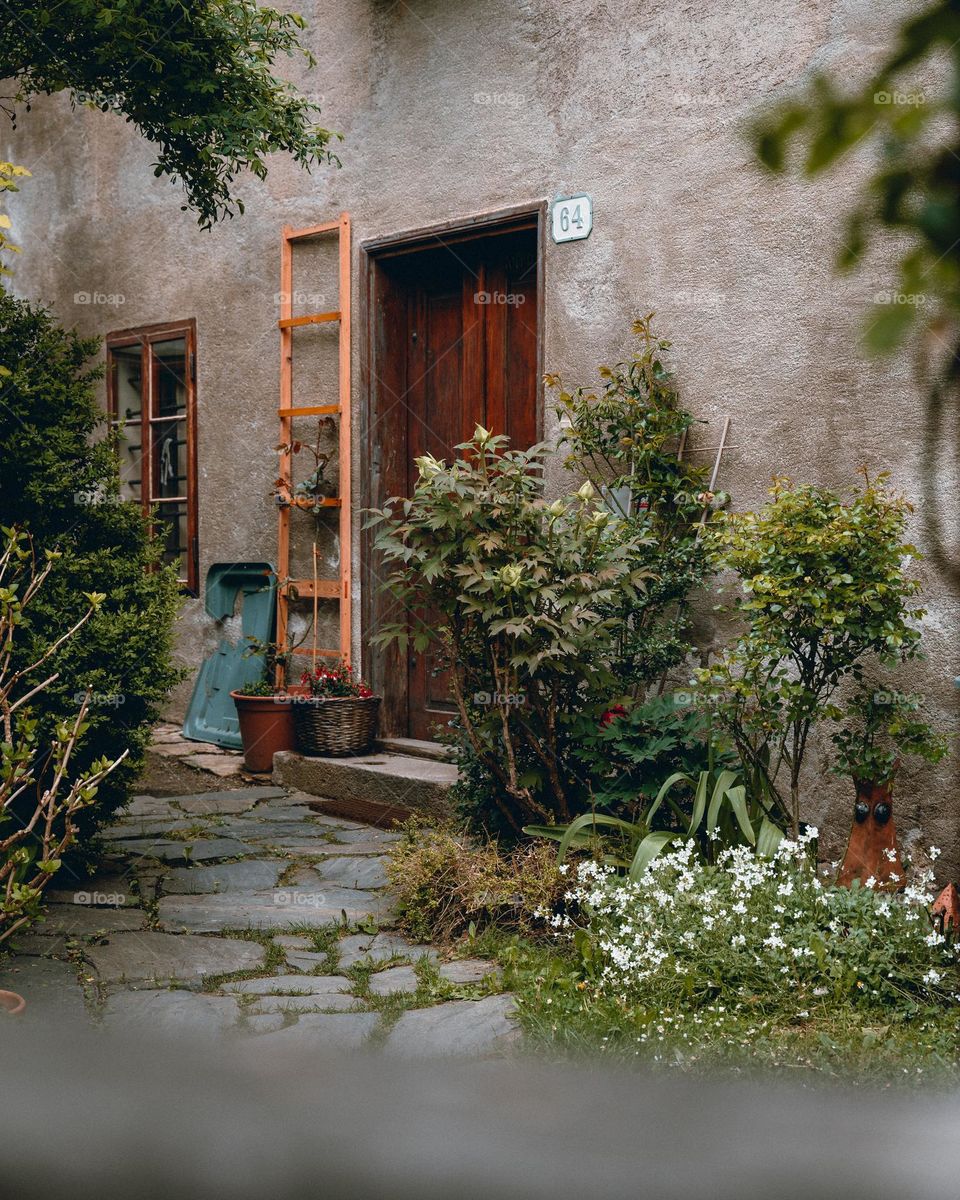 Cute entrance to an old house 